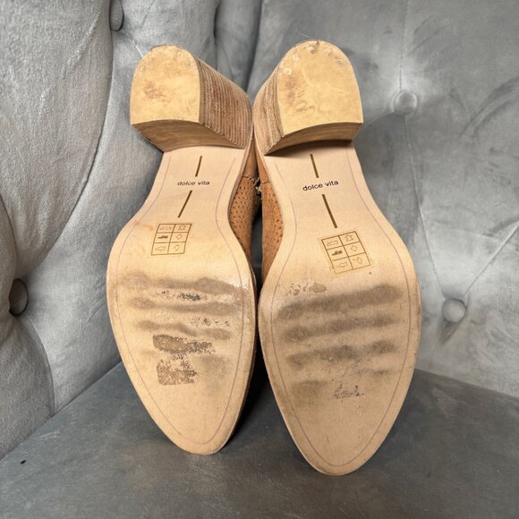 Dolce Vita Perforated Leather Ankle Booties – Tan – Women’s 8.5‎ - Picture 9 of 9